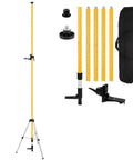 Pro Grade Telescoping Laser Level Pole with Tripod and Mount, 12 Foot Reach for Rotary and Line Lasers, includes adapters