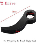 2 Pack Pry Bar Wrench Adapters Crowbar Adapters For Half Shaft Removal 3/8 Inch And 1/2 Inch, focus on 1/2 inch drive head