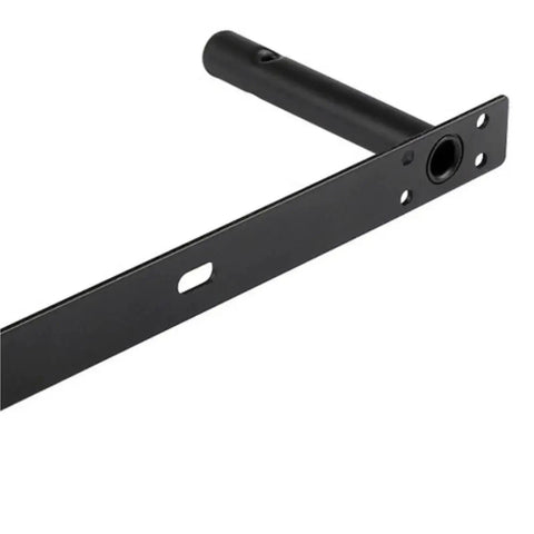 Heavy Duty Floating Shelf Brackets 6 Pack Featuring Completely Invisible Concealed Support Rods Built Tough To Handle Way More Weight Daily The Double T Style Keeps Your Walls Lookin Fly Super Durable Coating Blocks Scratches Fast, black metal support rod close-up.