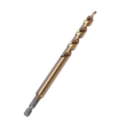 Must-Have 2-Piece Kit With 1/4 Inch Hex Pocket Screw Jig Plus 3/8 Inch Twist Step Bit For Quick Hole Drilling And Smooth Woodworking Projects Every Handyman Needs To Bust Out Serious Skills, 3/8 inch gold twist drill bit with 1/4 inch hex shank