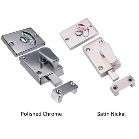 Polished chrome and satin nickel door lock indicator for public restrooms vacant engaged chrome latch deadbolt privacy lock