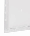 Close-up angle of Top Shelf Eight By Ten Inch White Abs Plastic Plumbing Access Panel with smooth swiveling lid.