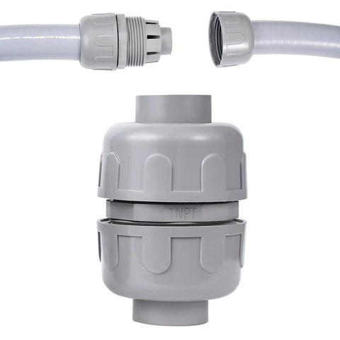 1-Inch NPT Liquid-Tight PVC Conduit Connector Double-Ended Straight 180 Degree Two-Way Fitting for Flexible Conduits Indoor Outdoor Use
