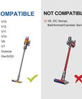 Crevice Tool Vacuum Attachment For Dyson V15 V12 V11 V10 V9 V8 V7 Gen5 Outsize Narrow Nozzle For Tight Corners And Hard To Reach Spaces Replacement Part For Easy Cleanup compatibility chart