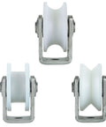 Groove Track Wheel Sliding Door Roller, Heavy Duty Nylon Castor With 304 Stainless Steel Bracket, 2 Pack, front view