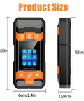 Dead On 4 In 1 Stud Finder Wall Scanner With Laser Range Finder dimensions shown, measuring 13.5cm by 6cm by 2.5cm.