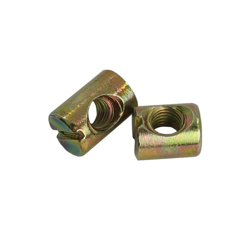Heavy Duty Carbon Steel Cross Dowel Barrel Nuts M6 M8 Set For Furniture Assembly, Slotted Barrel Nuts For Right Angle Joints