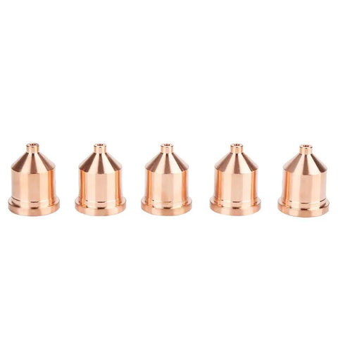 Top Tier 60A Plasma Cutter Nozzles Set Includes Five Premium Copper Torch Tips Model 120931 for precise cutting work.