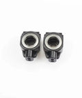Pro Grade 6Pc Chrome Alloy Front Steering Cup And C Hub Carrier Replacement Upgrade Kit For 1 10 Scale Rc Cars, two black steering cups.