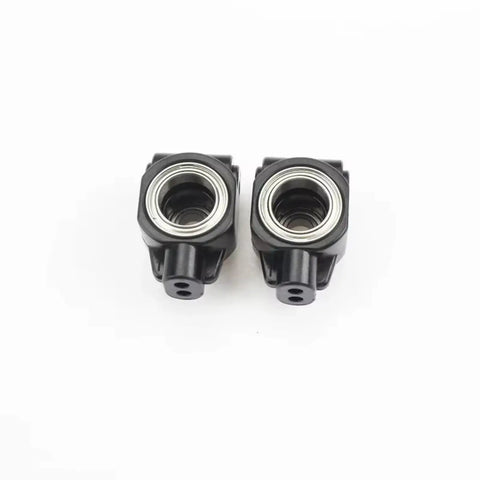 Pro Grade 6Pc Chrome Alloy Front Steering Cup And C Hub Carrier Replacement Upgrade Kit For 1 10 Scale Rc Cars, two black steering cups.