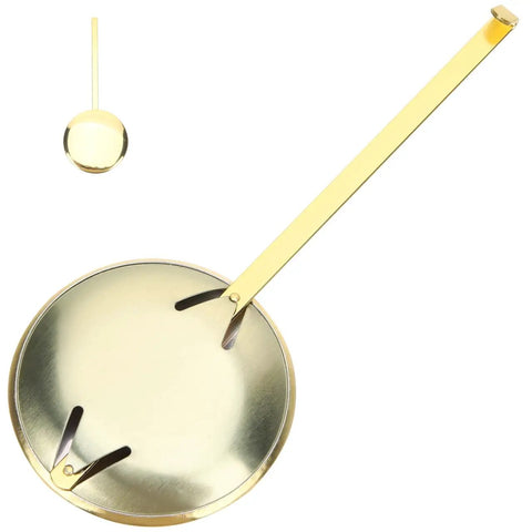 Gold metal pendulum for clocks, 5.90 inch accessory for quartz movement clocks, DIY repair tool and custom clock making.