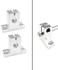 Compact Linear Motion Guide For 3D Printing Aluminum Rail And Rod Support In Linear Reciprocating Systems, two mounts and rod close-up.