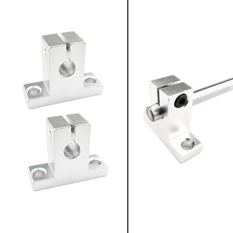 Compact Linear Motion Guide For 3D Printing Aluminum Rail And Rod Support In Linear Reciprocating Systems, two mounts and rod close-up.