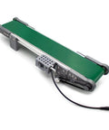 12V Electric Desktop Conveyor Belt For Tech Prototyping And Friction Experiments showing green belt and speed control unit