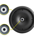 Close-up of solid rubber tire with bearings, Pair Of Eight Point Six Inch Solid Rubber Front Tires For Kids Go Karts And Ride On Toys 22 Cm Bore One Point Two Cm Upgrade For Drift Crazy Cart Replacement Parts With Bearings Easy Install