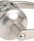 Storeroom Lever Lock With Two And Three Quarters Inch Backset, Keyed Different, Two Keys Included, Satin Chrome 626 Finish, Beefed Up Grade 2 Commercial Door Hardware For Utility Closets, Outside Lever Always Locked, Inside Lever Always Active