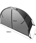 Collapsible Camping Storage Organizer With Nine Shelves, Heavy Duty Oxford Cloth Gear Rack, dimensions 125x75x55cm, gray