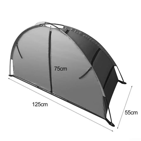 Collapsible Camping Storage Organizer With Nine Shelves, Heavy Duty Oxford Cloth Gear Rack, dimensions 125x75x55cm, gray