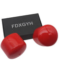 Four Pack 1.98-Inch Red Rubber Bearing Caps For Trailer Wheel Hub Dust Covers Keep Bearings Clean And Lubricated shown with packaging