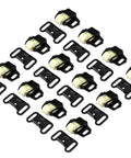Heavy Duty Single Roller Door Catch For Closets And Cabinets Spring Loaded Matte Black Latches arranged in a 12-pack bundle.