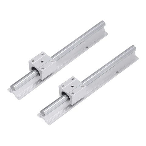 Heavy Duty Linear Rail Guide Kit With Steel Motion Shaft And Slide Block For CNC Robotics, 300mm Length, 2 Pack