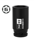 Three Quarter Inch Drive 33 Millimeter Axle Nut Impact Socket Six Point Deep Impact Socket For Easy Removal Of Axle Shaft Nuts