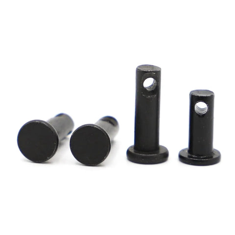2 Pack M16 Black Carbon Steel GB882 Flat Head Heavy Duty Dowel Pin With Hole for Positioning and Locking in Machinery