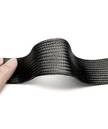 Close-up of 5m High Density Black Braided Carbon Fiber Cable Sleeving For Flexible Wire Management In Electronics Automotive And Industrial