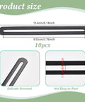 Stainless Steel Adjustable Flat Mending Plates Set Of 10, 6.14 x 0.75 Inch Slotted Straight Brace Brackets Black with dimensions