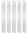 Stainless steel finishing trim strips, five-piece set, 12 x 1 x 0.02 inches