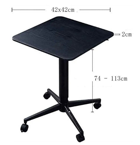 Heavy Duty Steel Height Adjustable Standing Desk Featuring No Fuss Manual Crank And Sturdy Casters Perfect For Your Home Office Grind Or Gaming Zone With Smooth Moving Ergonomic Design Built Tough, 42x42cm top, 74-113cm height.