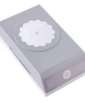2 Inch Scallop Circle Paper Punch For Scrapbooks And Card Making, Metal Craft Punch With Stackable Design That Locks Shut, Gray Finish