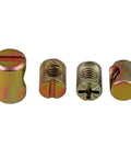 Heavy Duty Barrel Nuts Set For Furniture Assembly M6 To M8 Cross Dowel Nuts With Slotted Hammer Embedded Fit Zinc Alloy Pack Of Five