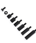 250Pcs Long Lasting Nylon Standoff Spacer Kit for Circuit Boards, Anti Signal Interference Hex Pillars, M2 Single Pass C Model Mounting Hardware Set With Nuts, Screws, and Male and Female Standoffs for Chip Thermal Channels, black nylon hex spacers and screw