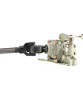 Beefed Up Heavy Duty Reverse Gearbox And Forward Converter For Atv Utv Drift Trike And Go Kart 150cc To 300cc Vertical Engines, side view showing metal housing and lever.