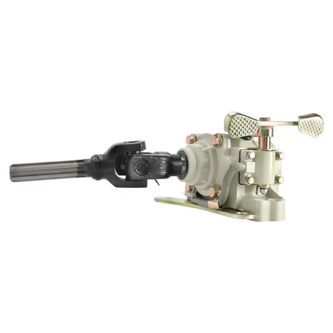 Beefed Up Heavy Duty Reverse Gearbox And Forward Converter For Atv Utv Drift Trike And Go Kart 150cc To 300cc Vertical Engines, side view showing metal housing and lever.