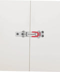 Heavy Duty Adjustable Toggle Clamp Latch With 360 Pound Capacity For Freezer Doors Cabinets Boxes And Tool Cases Built To Last And Keep Lids And Panels Secure In Busy Shops, galvanized iron latch on white cabinet door
