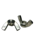 Killer Stainless Steel Wing Nut Bulk Stash With Unified National Coarse Thread Sizes 10 24 And 8 32 Heavy Duty Hardware, two wing nuts.