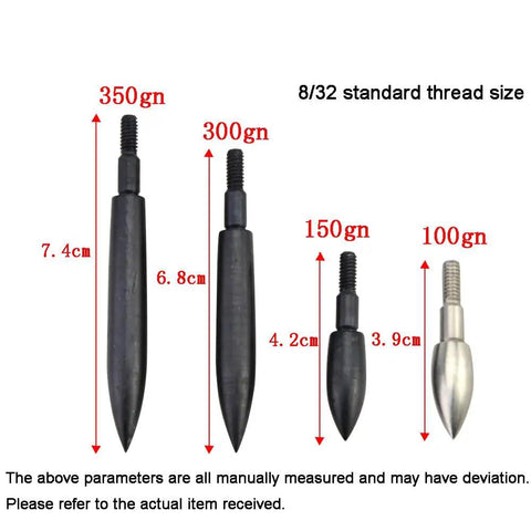 12 Pack Archery Field Points 100 125 150 200 250 300 350 Grain Screw In Arrow Heads Made Of Stainless Steel Silver Ideal For Target Practice And Hunting Delivers Durable Consistent Flight shown in various sizes