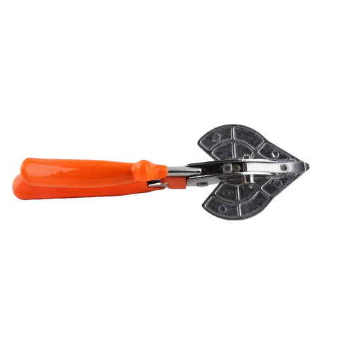 Five Degree Corner Line Sealing Scissors with orange handles, ergonomic steel cutting tool ideal for HVAC flooring and insulation projects