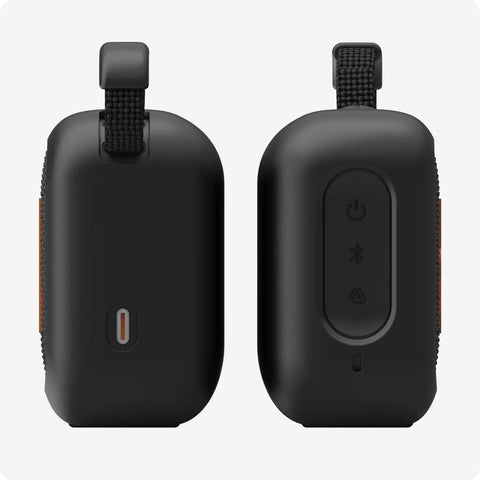Back view of Magnetic Shockproof Case For JBL GO 4 Speaker Liquid Silicone Cover with visible button cutouts