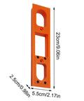 Portable Adjustable Door Hinge Jig Kit For Quick Millimeter Precision Hinge Positioning And Easy Setup, orange jig dimensions shown