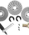Dividing plate set components for 6 Inch Rotary Table For Milling Machine Tools, including screws and fixtures for precise indexing.