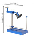 Rotating Hook Fixture Fly Tying Vise Tool Clamp Stand With Adjustable Head And Firm Jaw For Secure Hook Holding Rock Solid Pro Grade Metal Construction Blue Desktop Fly Tying Vise Durable Aluminum Body With Smooth Adjustments 17.5cm height