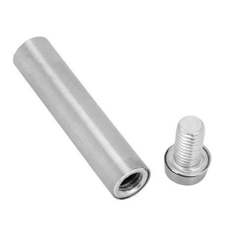 Four Pack Stainless Steel Glass Standoff Kit With Screws For Wall Displays Durable Hollow Glass Holders For Artwork And Signage Ideal For Home Office Retail Displays Glass Shelves And Framed Signs Self Tapping Screws Included 12x60mm Mounts, stainless steel standoff and screw