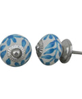 100 Pack Flower Turquoise Ceramic Drawer Knobs For Kitchen Cabinets And Dressers Featuring Rust Free Vintage Style Hardware That Looks Dang Stunning And Installs Without Any Sweat with blue floral design.