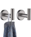 Heavy Duty Stainless Steel Towel Hook Set Two Pack Wall Mounted Robe Coat Hooks for Bathroom Kitchen Garage Brushed Finish