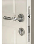 Shiny Chrome Door Lever Set For Interior Doors Brass Tone Finish Non Locking Dummy Passage Hardware Perfect For Bedroom Or Bathroom Easy