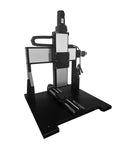 Motorized Three Axis Mobile Gantry Stage With 300mm Travel And 150X150mm Platform, black and metal construction for precision control.