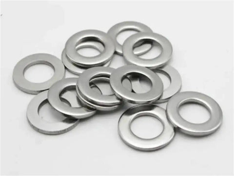 Stainless Steel Flat Washers Set 200 Pieces Large Plain Gasket Kit For Fasteners Beefed Up Load Spreader Uniform Thickness Prevents Damage To Soft Materials Great For Automotive Plumbing And DIY Projects, 1/4-inch washers stacked
